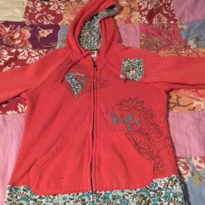 Roxy zip up sweater with hood